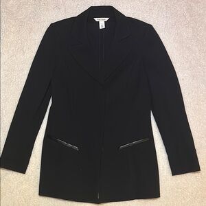 White House Black Market Jacket Black with faux leather accents size 6